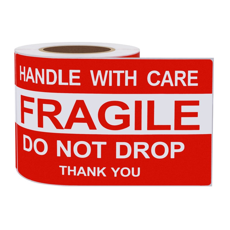 Hybsk 3x5 inch Do Not Drop Thank You Fragile Stickers Adhesive Label 100 Per Roll (3x5 inch) - Image 2